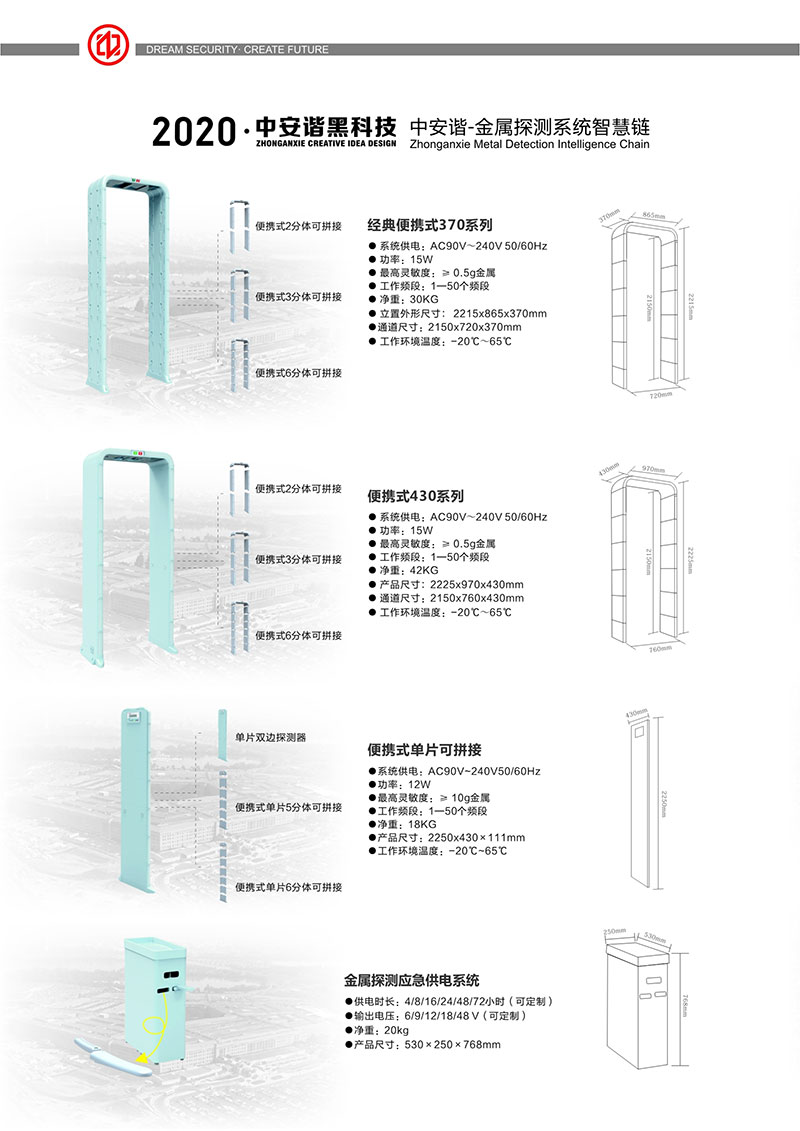 安檢門,金屬探測門,宣傳冊,中文,中安諧