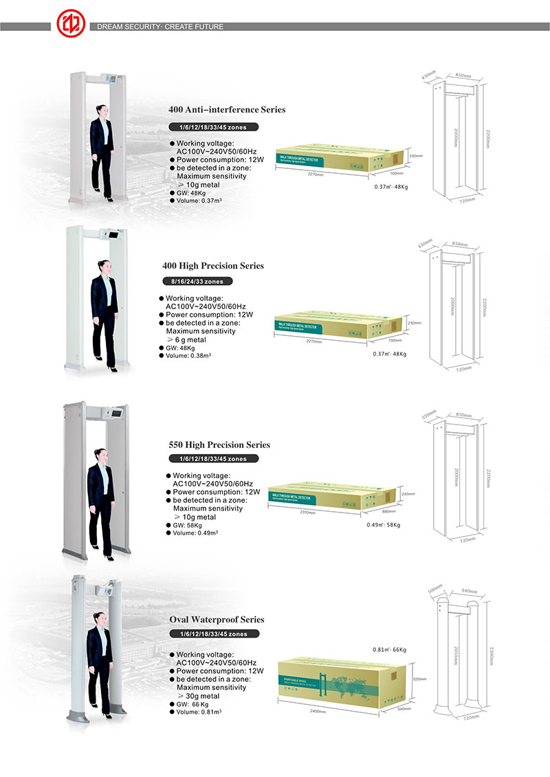 安檢門,金屬探測門,宣傳冊,英文,中安諧
